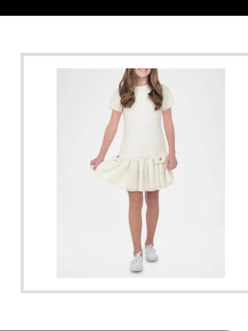 Zoe Ltd Cream Short-Sleeve Drop-Waist Dress